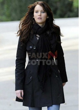 Silver Linings Playbook Jennifer Lawrence Black Trench Coat